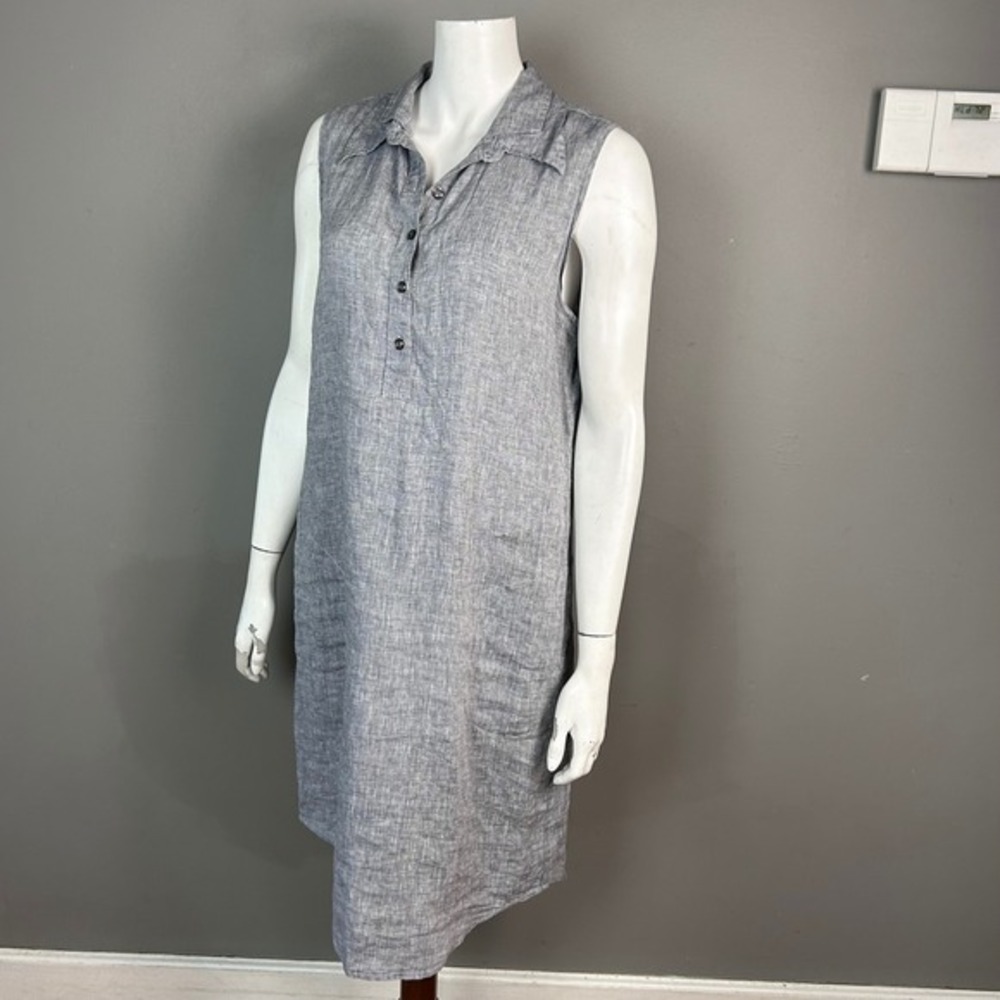 Kal Rieman Shirt‎ Dress M Midi Linen Lagenlook Relaxed Luxury Beachy Minimalist